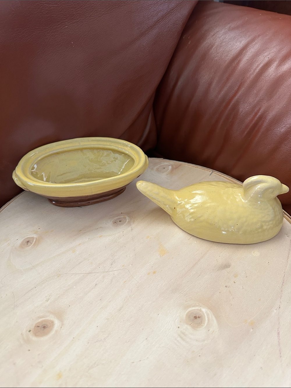 Yellow Nesting Hen Butter Dish 7” long - Picture 3 of 10